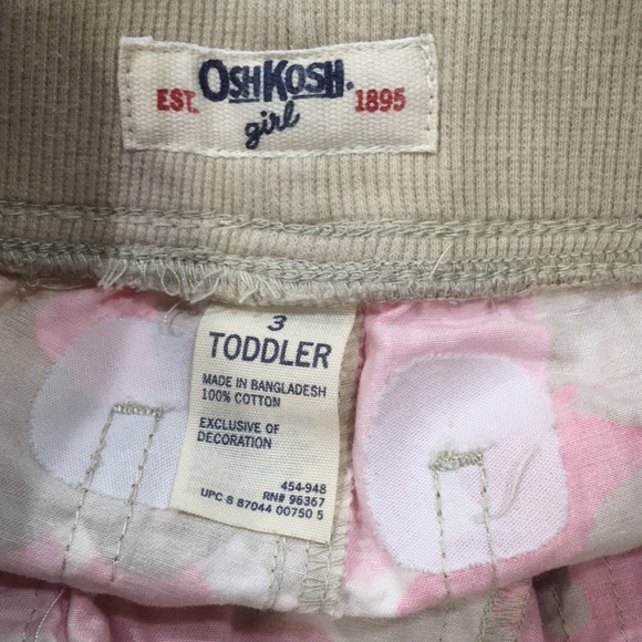 OshKosh Pink/tan floral pants - Picture 6 of 8